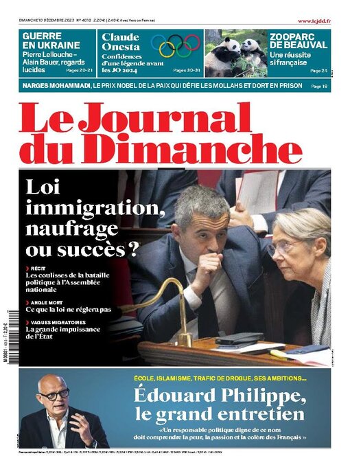 Titeldetails für Le Journal du dimanche nach Lagardere Media News - Verfügbar